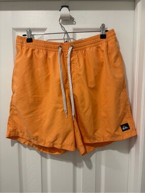 Quiksilver Orange Men's Swim Shorts with Drawstring Mens 32-33
